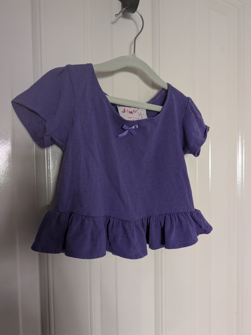 Vtg Jumbles Cute Purple Girls' Peplum Tee